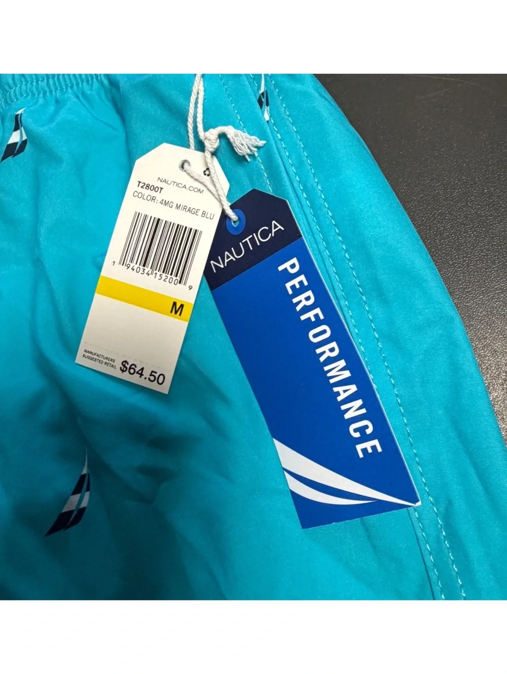 NAUTICA men’s mirage blu lined swim Trunks beach shorts size medium $65 NWT